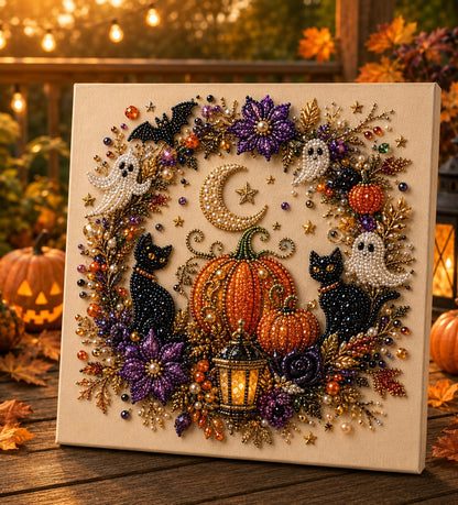 Halloween Ghost & Pumpkin Pearl Art DIY Kit