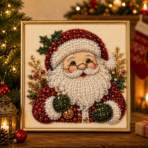 Christmas Pearl Diamond Painting Art Kit With Frame