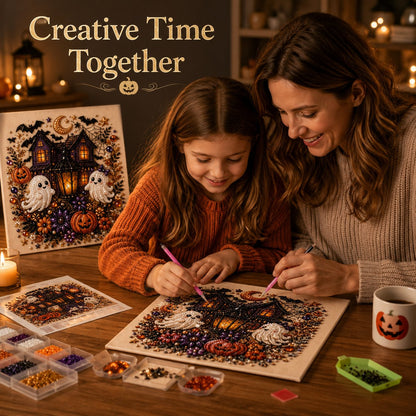Halloween Pearl Diamond Art DIY Kit (No Mess, Beginner)