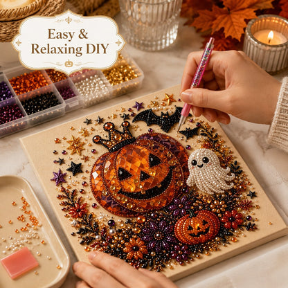 Halloween Pearl Diamond Art DIY Kit (No Mess, Beginner)
