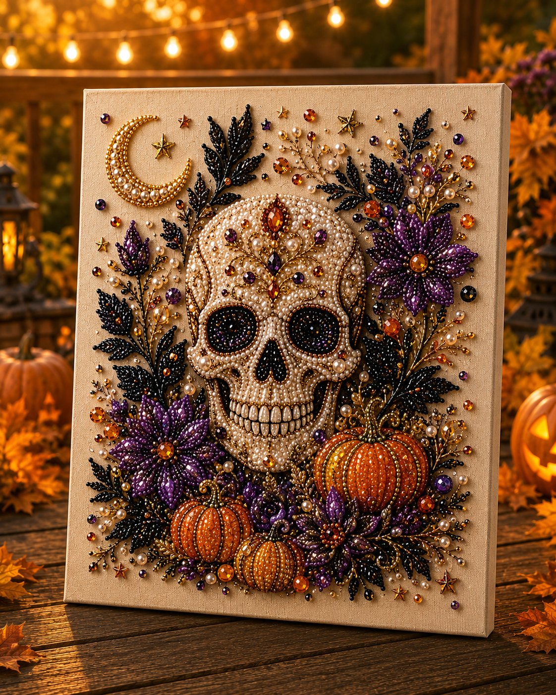 Halloween Ghost & Pumpkin Pearl Art DIY Kit