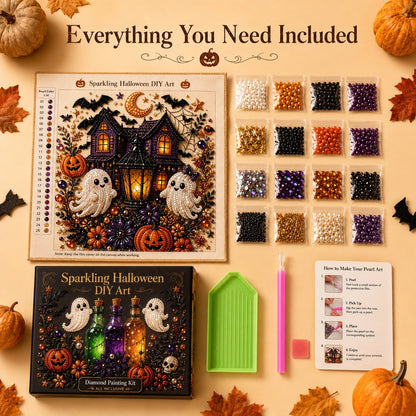 Halloween Pearl Diamond Art DIY Kit (No Mess, Beginner)