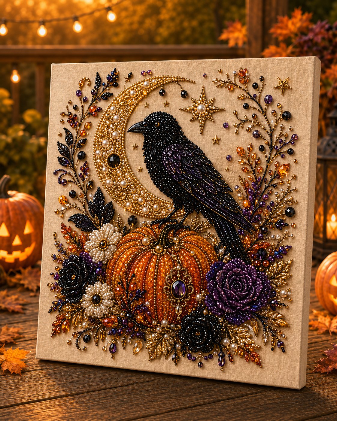 Halloween Ghost & Pumpkin Pearl Art DIY Kit