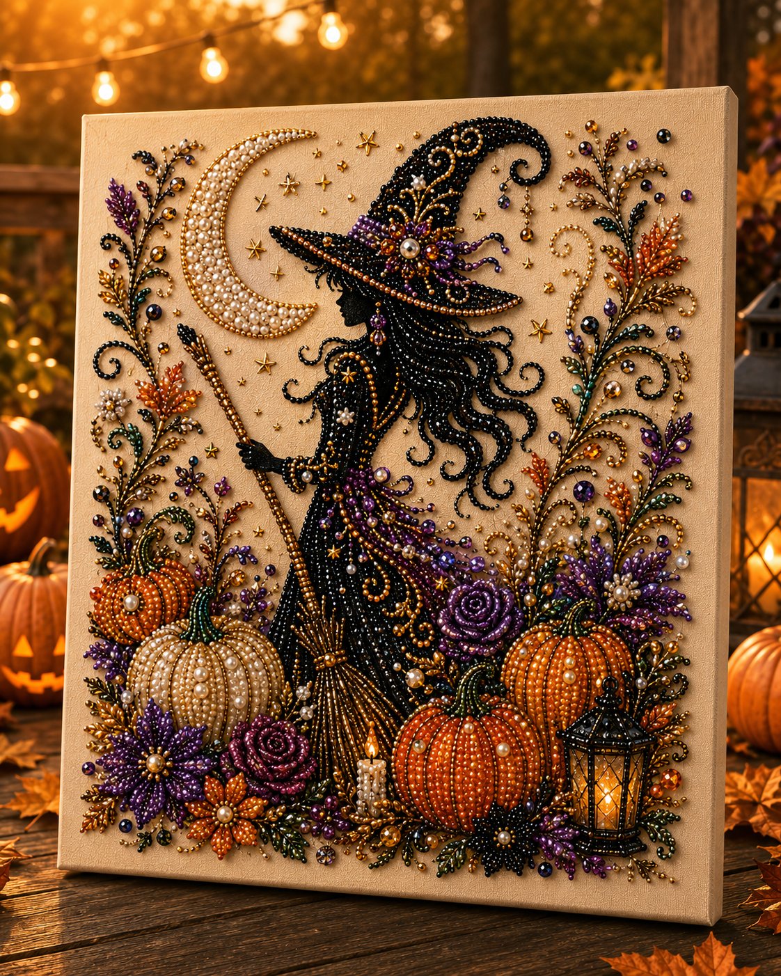 Halloween Ghost & Pumpkin Pearl Art DIY Kit