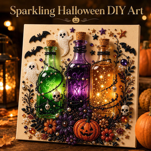 Halloween Pearl Diamond Art DIY Kit (No Mess, Beginner)