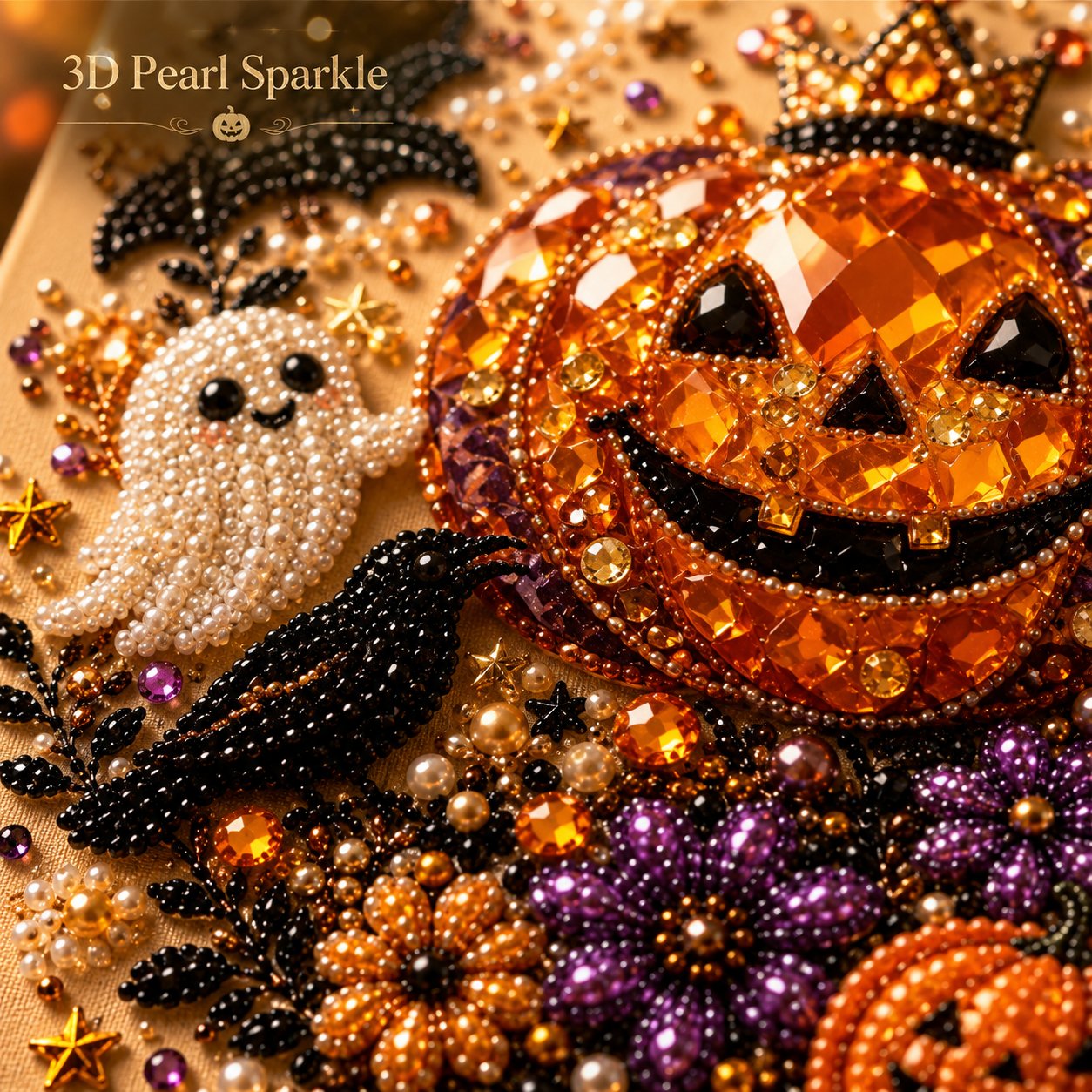 Halloween Pearl Diamond Art DIY Kit (No Mess, Beginner)